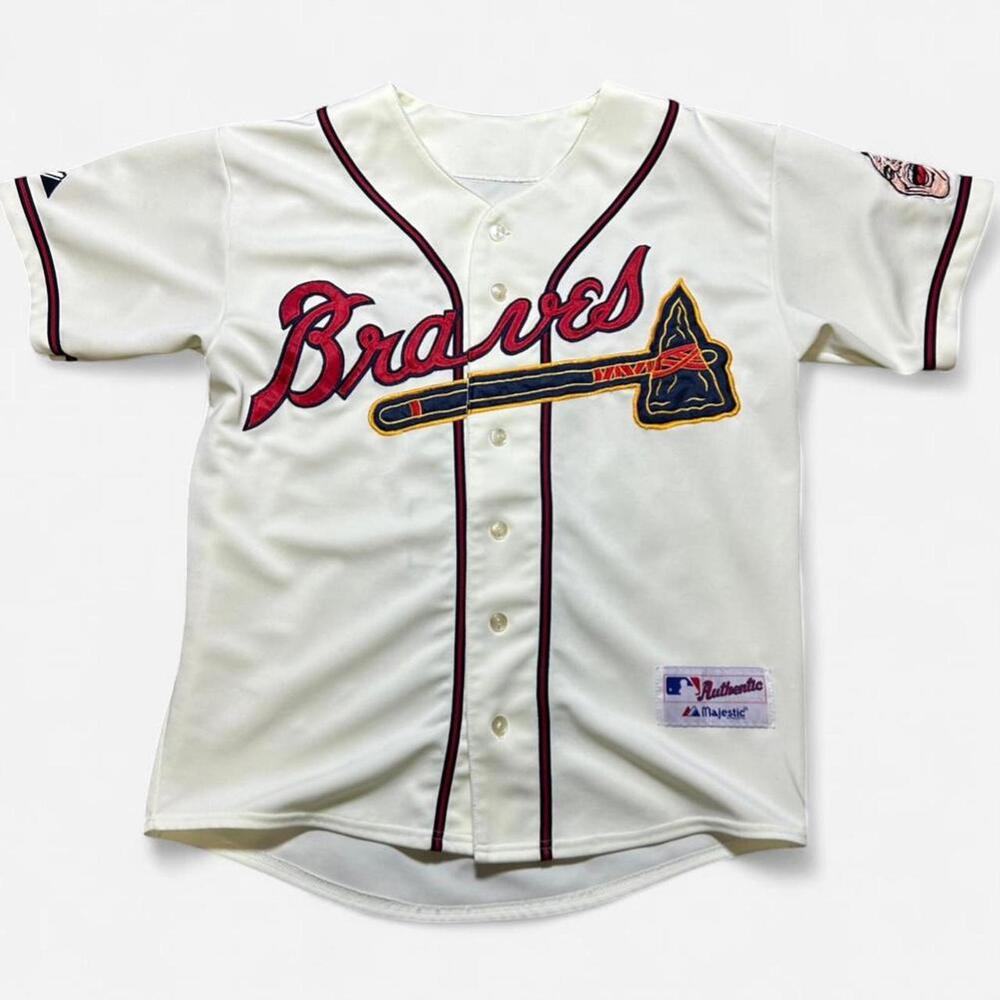 Rare Majestic Atlanta Braves Rookie Dansby Swanson #2 Jersey Vintage Style Sz‎ L